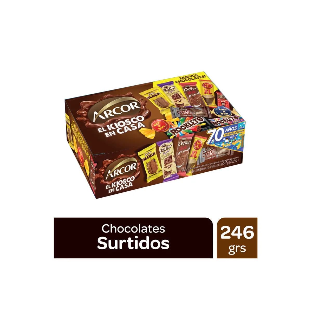 Bombones surtidos kiosko Arcor caja 246 g.